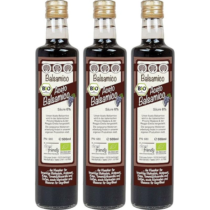 direct&friendly Ekologiškas Aceto Balzamico (3 x 500 ml)