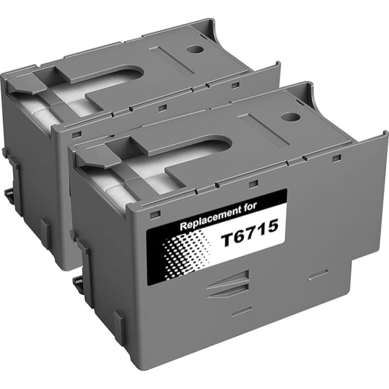 Yowell 2 x T6715 rašalo priežiūros dėžutė, suderinama su Epson T6715 T6716, skirta Epson Workforce Pro WF-3820DWF WF-3825DWF WF-4820DWF WF-4825DWF WF-4820DWF WF-4830DTWF WF-4720DWF WF-4725DWF WF-4730DTWF (C13) T6715 T00
