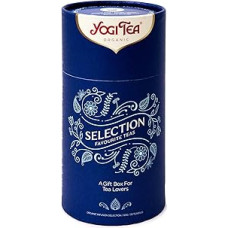 YOGI TEA Selection Ekologiškos arbatos skardinė su klasikine chai, imbiero citrina, raudonųjų uogų vanile, ciberžolės apelsinu ir natūraliu balansu, arbatos rinkinys, dovanų idėja, 30 arbatos maišelių