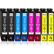502 XL Ink Cartridge Compatible / Replacement for Epson 502XL Epson Expression Home XP-5100 XP-5105 XP-5150 XP-5155 Workforce WF-2860 DWF WF-2865 DWF WF-2880 DWF (8 Pack)