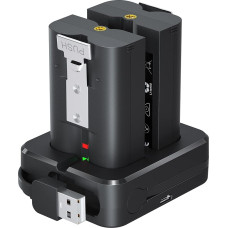 2 akumuliatoriai ir įkrovimo stotelė, skirti 2/3/4 vaizdo durų skambučiui, 3 Plus vaizdo durų skambučiui, 