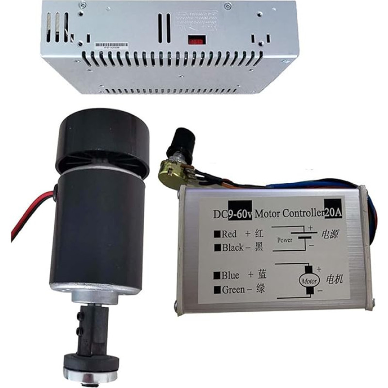 2. 4 VDC 200 W 1000 aps/min. Oru aušinamas variklis / 52 mm laikikliai / maitinimo šaltinis / greičio reguliatorius / pjovimo diskas arba šlifavimo diskas (4 paketas)