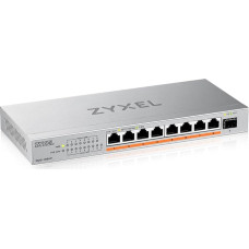 Zyxel 8-Port PoE 2.5G Multi-Gig Unmanaged Switch @ 100W with 8 x PoE++ (60W) | 1 x 10G SFP+ | Desktop or Wall Mount [XMG-108HP]