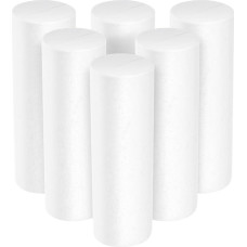 ARTIBETTER Putų cilindrai modeliavimui 6 vnt. baltų putplasčio vamzdelių kaiščiai Polistireninis putplastis Putų plyta Cilindro forma Putų polistirolo blokai Kalėdiniams amatams Menai Mokykliniai projektai 15