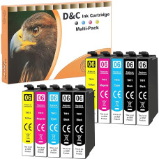 D&C 10 rašalo kasečių rinkinys, suderinamas su Epson T-611 T-612 T-613 T-614 Stylus D68 D68PE D88 D88Plus D88PE DX-3800 DX-3850 DX-4200 DX-4250 DX-4800 DX-4850