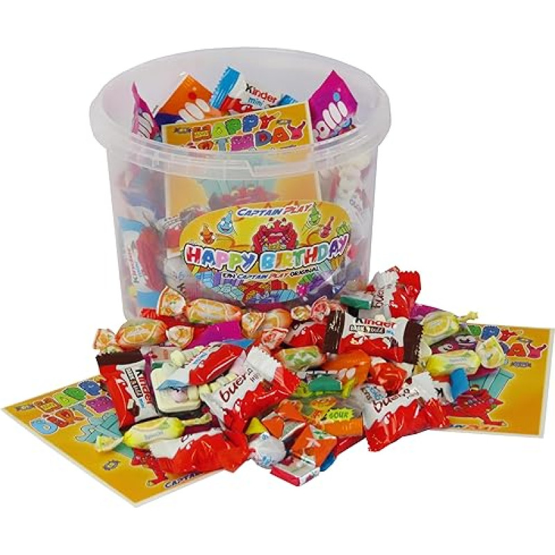 Saldumynai - Mix Party Box 200 vienetų vaikų gimtadienio šventei su 6 vaikais, pakuotė po 1 (1 x 1 kg)