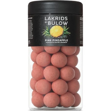 LAKRIDS BY BÜLOW - Pink Pineapple - 295g - Danish Gourmet Liquorice Balls - Soft Liquorice with Pineapple, White Chocolate & a Kispy Sugar Shell