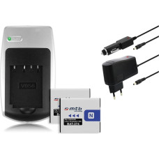 NP-BN1 akumuliatoriai + įkroviklis, suderinami su 