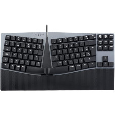 Perixx PERIBOARD-335BR ES Kompaktinė mechaninė ergonominė teclado plokštė su kabeliu - Pertraukikliai marrones de perfil Bajo - Programuojamos plokštės - Ispaniška teclado su..
