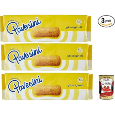 Pavesi Pavesini Classici, Biscotto Leggero per Colazione o Merenda, Light Biscuit for Breakfast or Snack, Biscuits Cookies, 3 x 200 g + Italian Gourmet Polpa 400 g