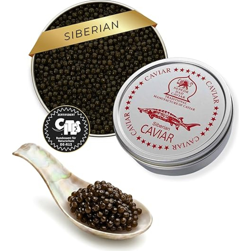 Sepehr Dad Sibiro ikrai | Sibiro eršketų ikrai | Veisimas ES | 125 g