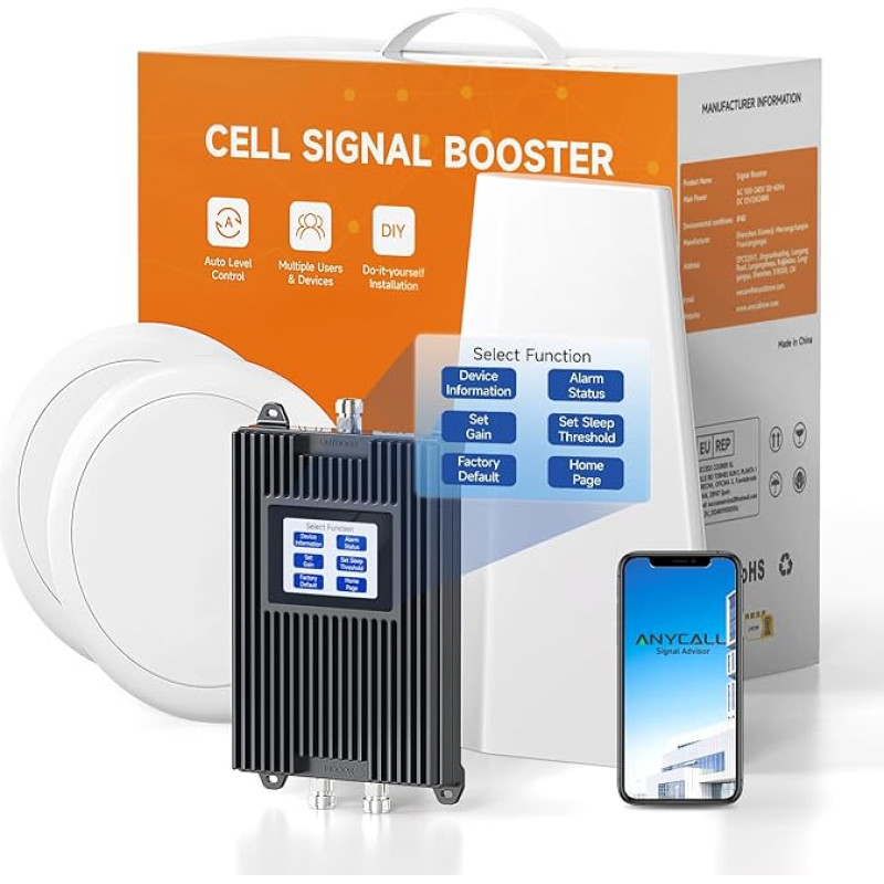Profesionalus mobiliojo ryšio signalo stiprintuvas 1, 3, 7, 8, 20, 5G 4G LTE GSM kartotuvas su dideliu našumu namų biurui, 