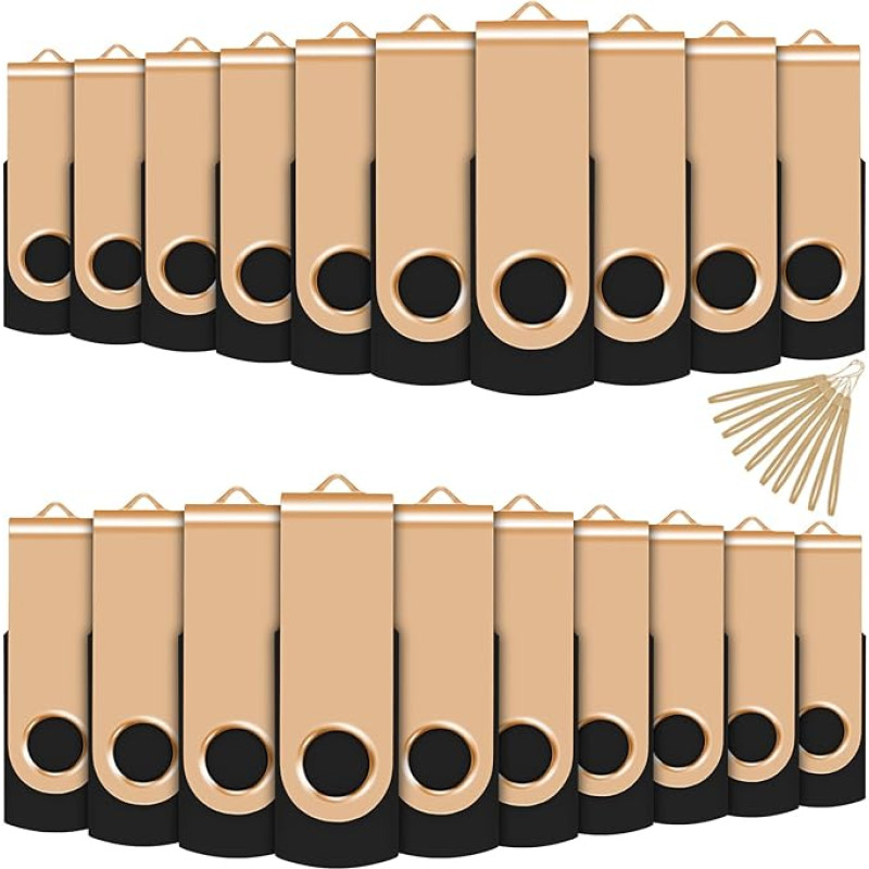 20 pakuočių USB 2.0 LED Flash Drive Memory Stick Multicolor 10 spalvų 2GB