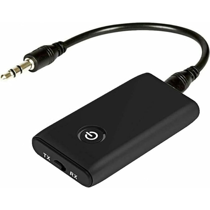 DEGY 5.0 siųstuvas, DEGY garso adapteris, DEGY imtuvas siųstuvas 2 in 1, 3,5 mm APTX ir USB lizdas, DEGY adapteris automobilinei televizoriaus, kompiuterio, nešiojamojo kompiuterio stereo sistemai, juodas
