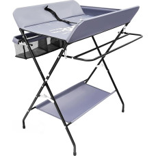 Sulankstomas kūdikių pervystymo stalas su saugos diržu, naujagimių pervystymo stalas be ratukų, 80 x 63 x 16 cm, tamsiai pilkos spalvos