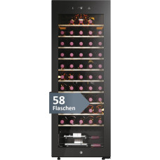 Haier Wine Fridge 50 Series 3 HWS58GGH1 I Wine Climate Cabinet for 58 Bottles I Modern Wine Fridge with UV Glass Door & 10 Wooden Shelves I Wine Cooler with Wi-Fi & Touch Display I Low Vibration