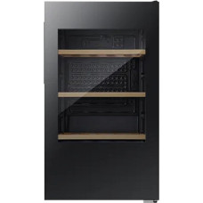 Hisense RW12D4NWG0 30 Bottle Single Temperature UV Glass Wine Cellar with Wooden Shelves Display Touch LED Lighting