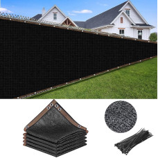 Black Fence Privacy Screen Balcony Outdoor Wall Patio Screen Heavy Duty Cover Mesh Shade Backyard Garden Protection Porch for Outdoor Balcony Backyard Porch Patio (1x5