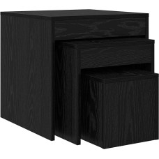 Kušetės komplektas su lizdine funkcija, moderni Holzwerkstoff Schwarz apdaila, für Wohnzimmer und Home Use, 3 Stück