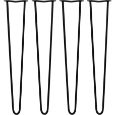 Monster Shop Hairpin kojos rinkinys iš 4 baldų Rašomasis stalas Suoliukas Stalas Kėdė Šoninis stalas 2 dyglys 12mm juodas plienas Apsauga namams Hairpin Gyvenamasis kambarys Biuras Virtuvė Dekoras