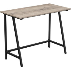 Vasagle LWD040B02 Rašomasis stalas, Kompiuterio stalas, Namų biuras, Studijos, Biuras, Svetainė, Stabilus, Taupantis vietą, Lengvai surenkamas, Pramoninis dizainas, 100 x 50 x 75 cm, Pilkai juodas, 39,37 x 19,68 x 29,52 colių, Pilkai juodas
