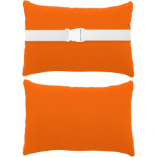 Lineshading Chaise Longue pagalvė su dirželiu Neperšlampama kaklo pagalvė galvos atrama su reguliuojama elastine juosta baseinui oranžinė