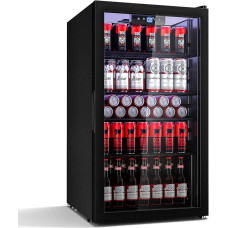 JUMMICO 90L gėrimų šaldytuvas: 4 reguliuojamos lentynos (126 skardinės) - idealiai tinka barui, biurui ir namų ūkiui