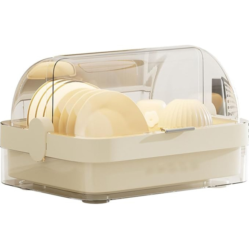 Indų džiovintuvas, daugiafunkcinis indų stovas virtuvės stalviršiui su nusausinimo funkcija, didelės talpos indų nusausintuvas (su dangčiu)