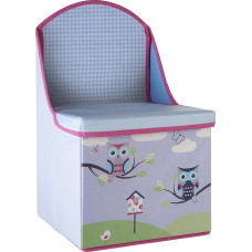 Premier Housewares Children's Storage Box/Seat, Owl Design, Wood - Purple