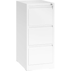 YITAHOME dokumentų spinta su 3 užrakinamais stalčiais, pakreipiama riedanti dokumentų spinta su ratukais, skirta namų biurui, po stalu, balta, 62 x 46 x 103 cm