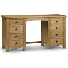 Julian Bowen Marlborough Twin Pedestal Dressing Table, Waxed Oak