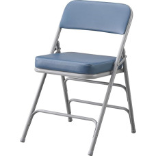 KAIHAOWIN Folding Chairs Ultra Thick Padded Folding Chair Indoor Comfortable Metal Chair with Soft Cushion Blue