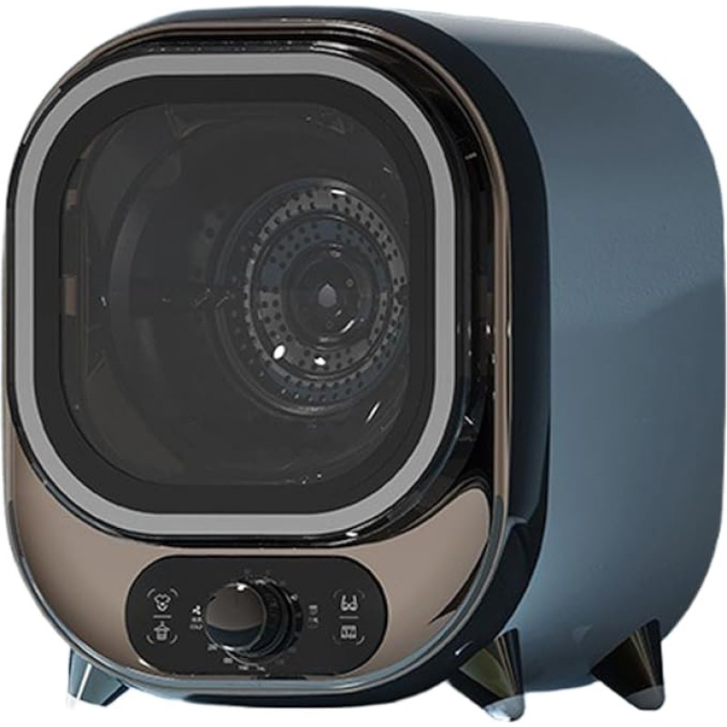 450 W nešiojamoji kondensacinė džiovyklė, kompaktiška nešiojamoji džiovyklė, 18 l talpa, du temperatūros nustatymai, 360° mėlyna šviesa nuo bakterijų, 35 dB tylus džiovinimas, skirta namams, kur reikia