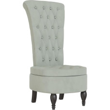 vidaXL Minkšta kėdė su aukštu atlošu šviesiai pilka aksomo sagomis