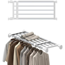 Hershii Tension Shelf Expandable Rod Closet System 5-Bar Telescopic Heavy Duty Clothes Hanger Adjustable DIY Storage Organizer Shoe Rack