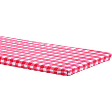 PATIKIL Picnic Tablecloth Waterproof Vinyl Suitable 6 ft Tablecloth Flannel Back Elastic Edge for Rectangle Table Red 30 x 72 Inch