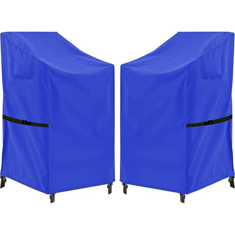 Sodo kėdžių dangtis, atsparus vandeniui, stekavimo kėdžių dangtis, atsparus žiemai, 600D Oksfordo audinys, atsparus vėjui, apsauginis apsauginis dangtis sodo kėdei, stekavimo kėdė su vėdinimo angomis, 71 x 91