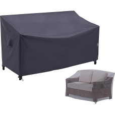 F&J Outdoors Cover Garden Sofa Grey Covers for Garden Loveseats Environmentally Friendly Fabric Waterproof UV Resistant 2-Seater Lounge Protective Cover Garden Benches Bench Tarpaulin 158 x 84 x 61/81 cm