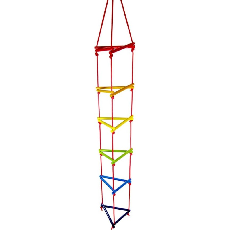 Hess Holzspielzeug 31107 - Strickleiter aus Holz, dreieckig, handgefertigt, für Kinder ab 3 Jahren, ca. 200 x 30 x 30 cm, für unbegrenzten Kletterspaß im Haus und im Garten