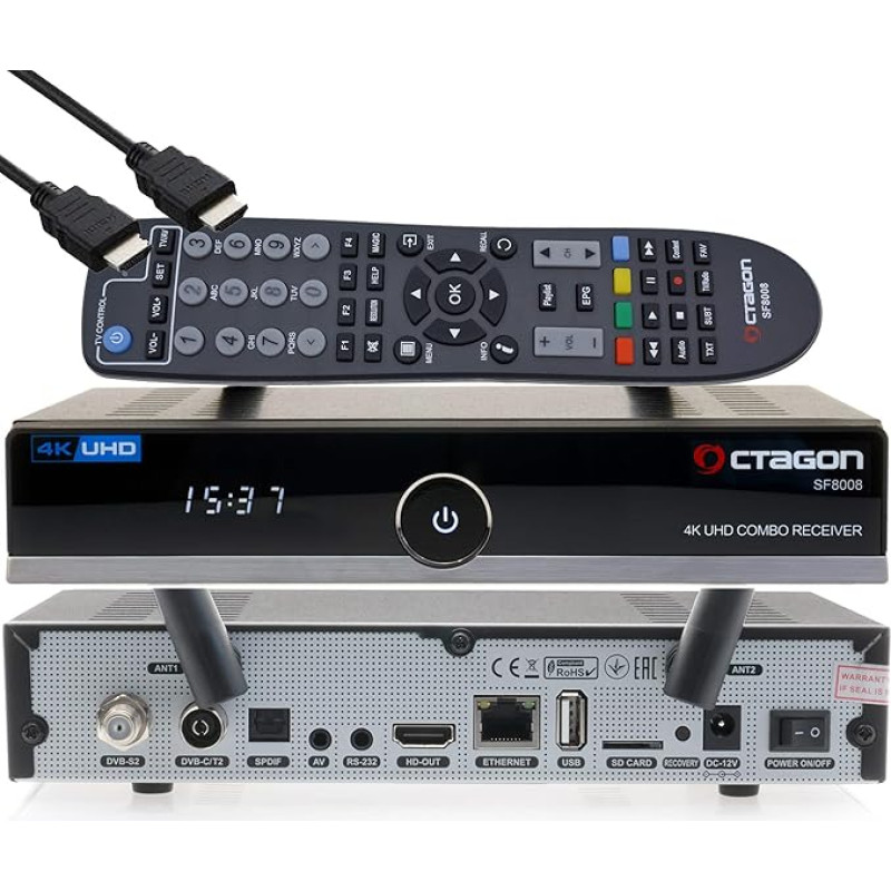 OCTAGON SF8008 Combo 4K DVB-S2X DVB-T2 Multistream UHD + nemokamas 