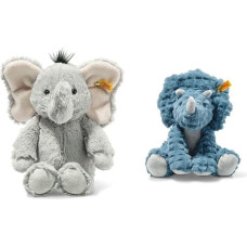 Steiff Cuddly Toy Elephant Ella, Cute Stuffed Toy & 087806 - Original Plush Toy Dixi Triceratops, Soft Cuddly Friends Cuddly Toy Approx. 28 cm