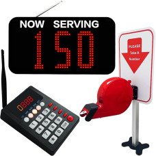 Three Cifre Queue System Wait Numbers Machine with Now Service Number Display + 3 Digits Queue Ticket Dispenser + Call Transmitter for Hotels, Bars, Restaurant, Snack