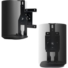 shinar Metal Set of 2 Wall Mounts Compatible with Sonos Era 100, Sonos One, One SL and Play:1, Swivels up to 360°, Tilts -70°/+70° Rotation without Adjusting Screws, Black