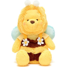 Disney Store Japan Official Winnie the Pooh Bee Cuddly Toy, 34 cm, Plush Bear in Bee Costume with Velour Wings and Antennas