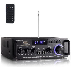 Etlephe 298 Pro Mini Amplifier, Bluetooth Receiver, Audio Amplifier, Max 500W x 2RMS 50W x 2, 2 Channel HiFi Amplifier, Home Theater Stereo Receiver, Treble and Bass with USB/RCA/MIC/FM