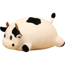 BYNYXI Cow Plush Toy Cushion, 50 cm Lying Plush Cow Stuffed Toy, Fluffy Animal Hugging Cushion, Stuffed Cuddly Toy, Kawaii Cow, Black White Cushion, Cute Plush Doll for Children, Birthday Gift