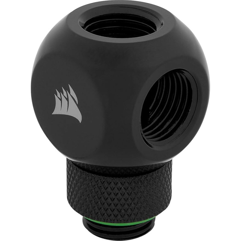 Corsair Hydro X Series, XF Y-Splitter Rotatable (Standard G1/4 Inch Thread (BSPP) Brass Made, Rotary Mechanism with Secure Seal, Designed for High Flow Rates, Black