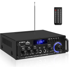 HiFi Stereo Amplifier BT-298Pro Bluetooth 5.0 Audio Power Amplifier Receiver 2.0 Channel 50W x 2 Max 600W Mini Audio Ampfilier for Home Speaker (BT-298A Updated Version)