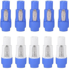 Smallterm 10 Pieces/Los Nac3Fca Speakon Plug 3 Pin Powercon Connector 20A 250V AC Power Plug Connector Blue and White