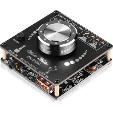 Bluetooth Amplifier Board Hi-Fi Stereo 2.0 TPA3116D2 2 x 50W Audio Amplifier Module Digital Power Amplifier Bluetooth 5.0 Dual Channel AMP with AUX Input/USB/Bluetooth/Flash Drive/PC Sound Card